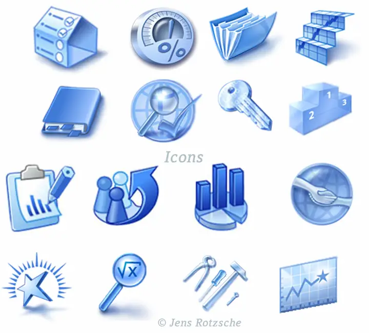 digitale - und analoge Illustration, Icons für Computerprogramm